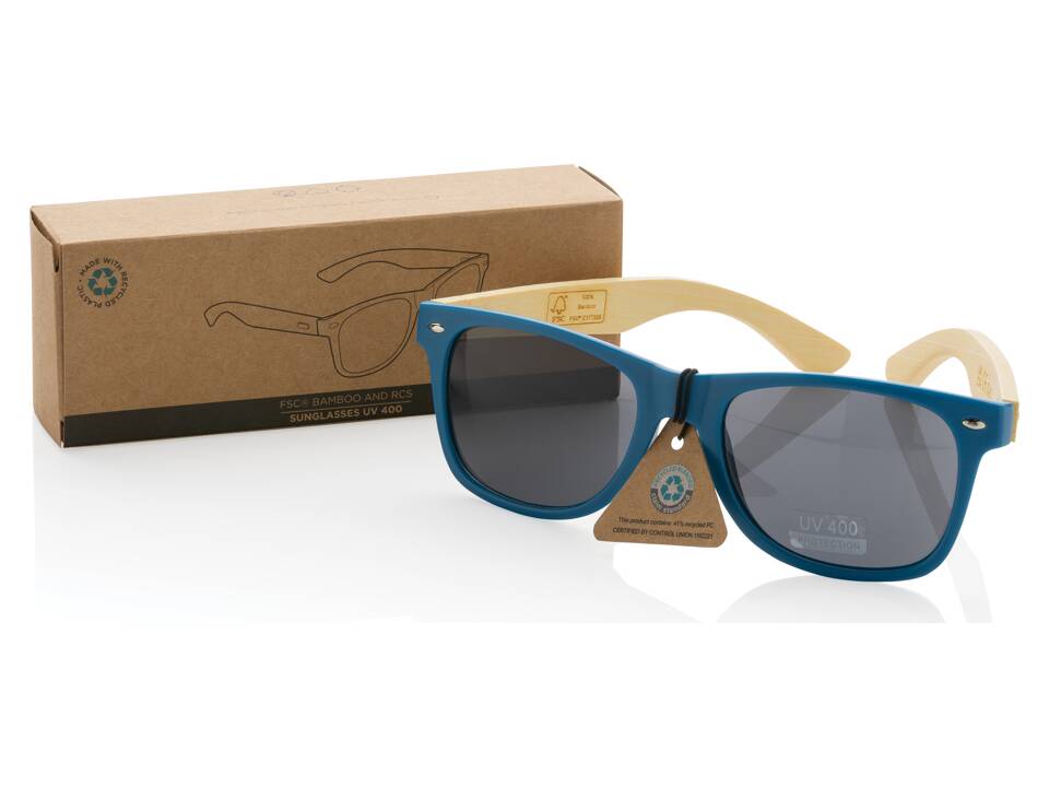 Lunettes de soleil en bambou FSC® et plastique recyclé RCS 10