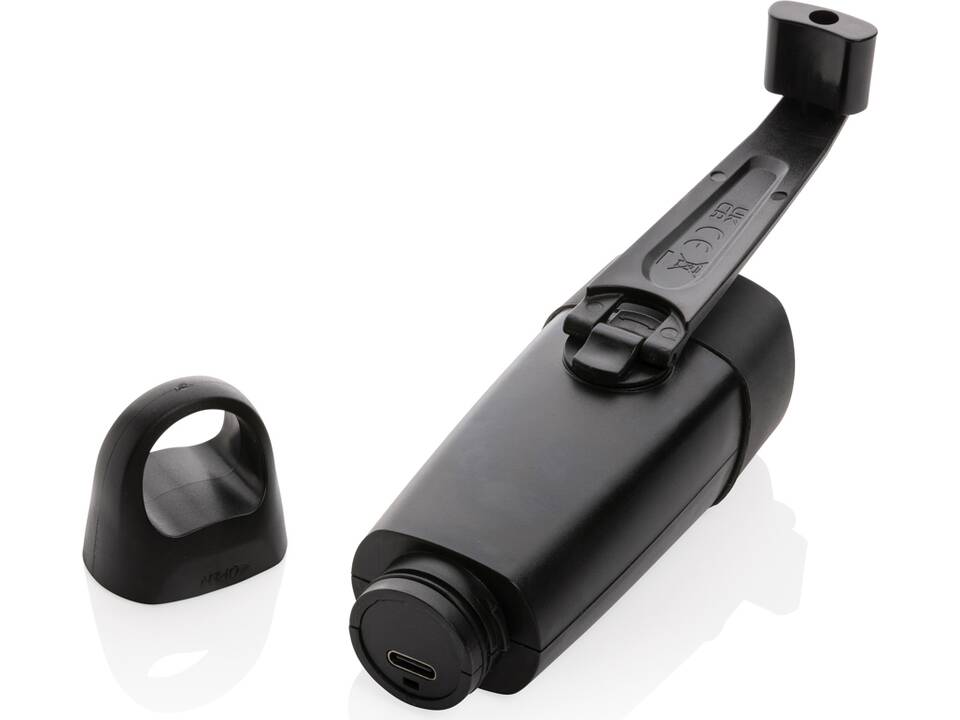 Torche rechargeable par USB avec manivelle en plastique RCS 4