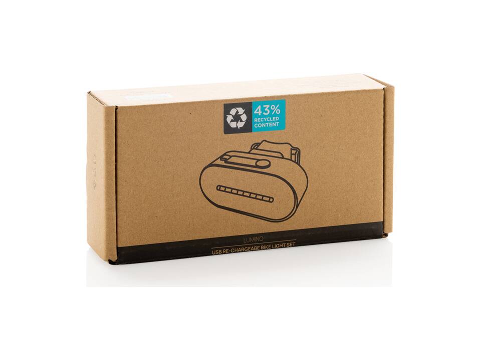 Set d'éclairage de vélo via USB en plastique RCS Lumino 15