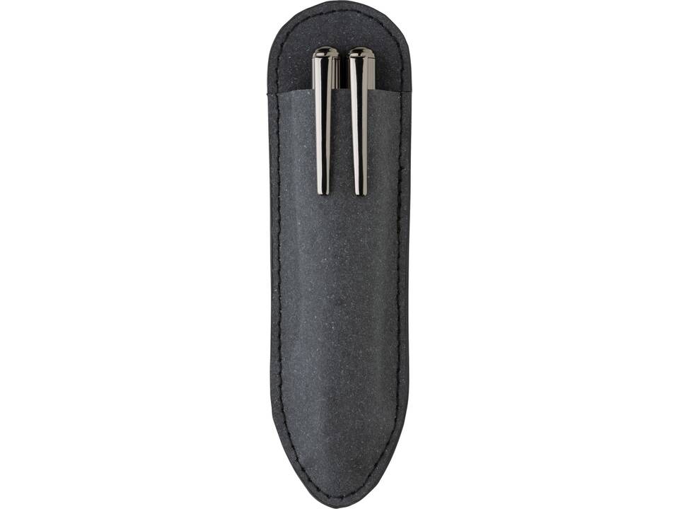Parure de stylos en cuir recyclé 1