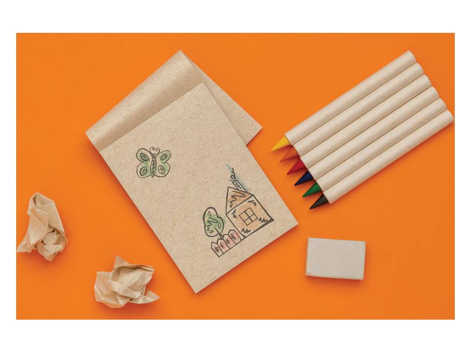 Set de 6 crayons de couleur avec carnet GRS Infinity Micki 3