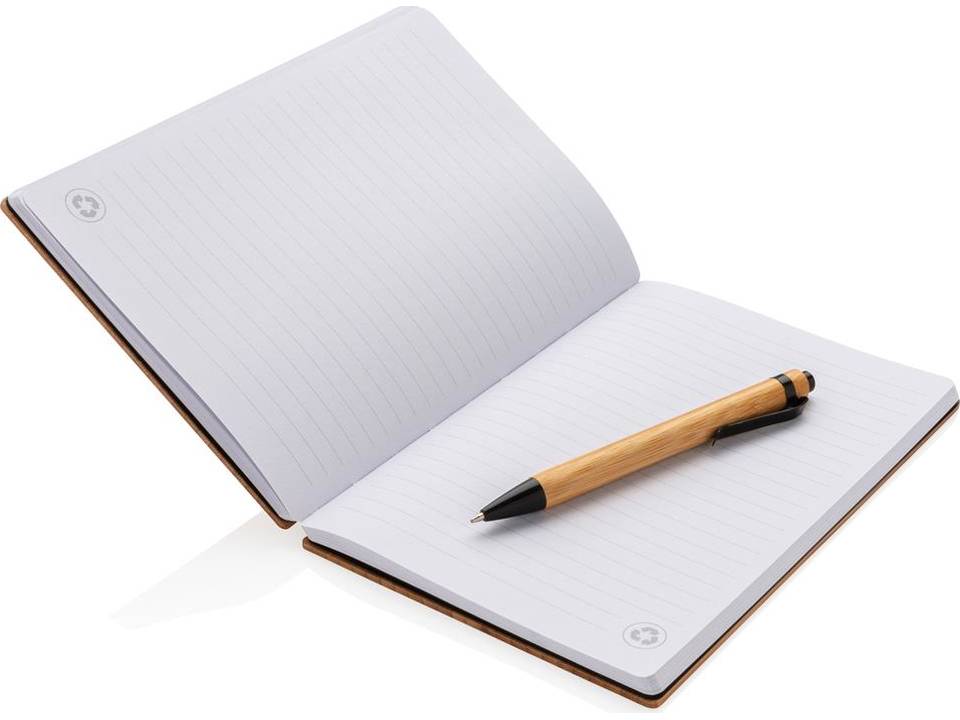 Set carnet de notes A5 et stylo en bambou 2