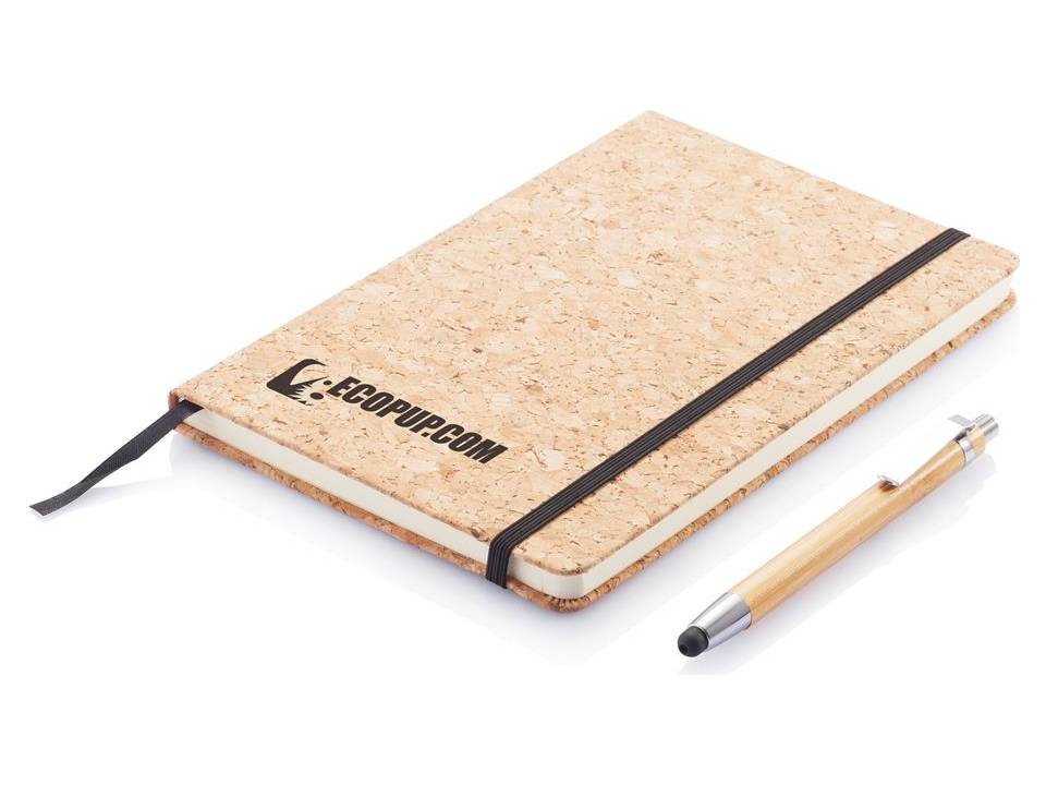 Carnet de notes en liège avec stylo en bambou 8