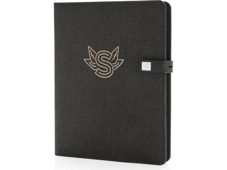 Housse à carnet de notes A5 avec powerbank et clé USB Kyoto 12