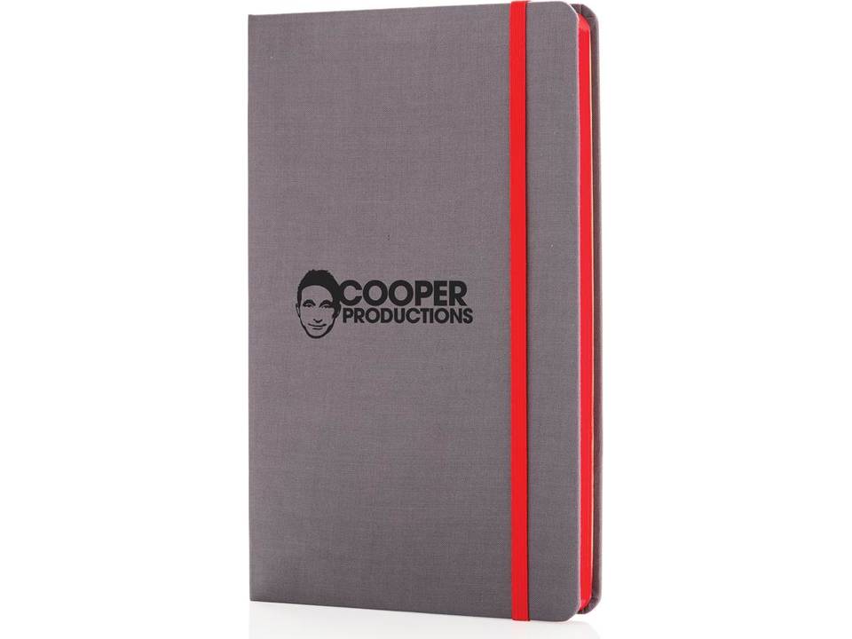 Carnet de notes A5 tissu avec bord coloré 17