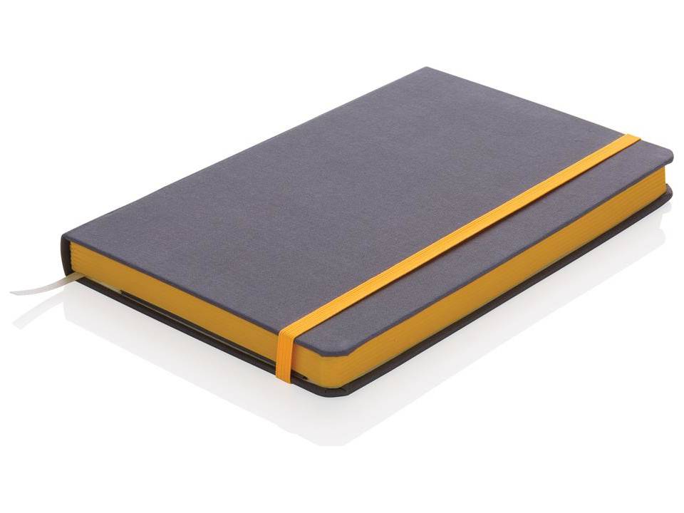 Carnet de notes A5 tissu avec bord coloré 12