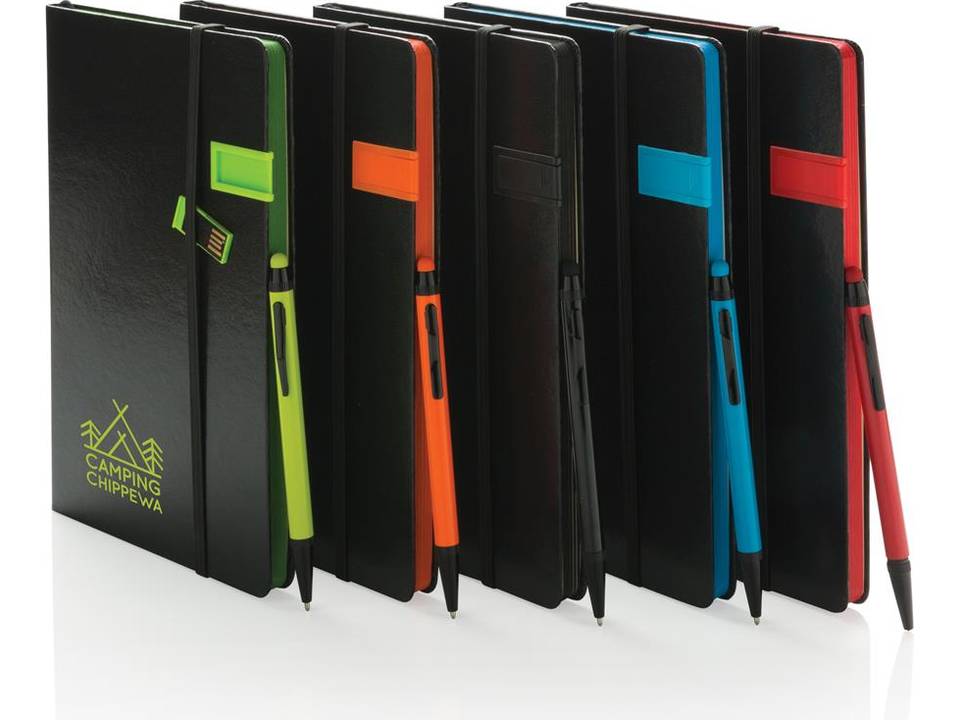 Carnet de notes A5 avec clé USB 8Go et stylet 12