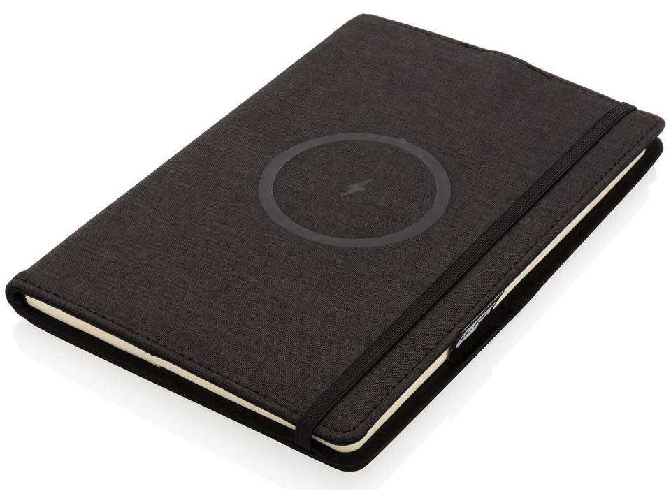 Housse à carnet A5 en rPET avec chargeur à induction 5W Air 1