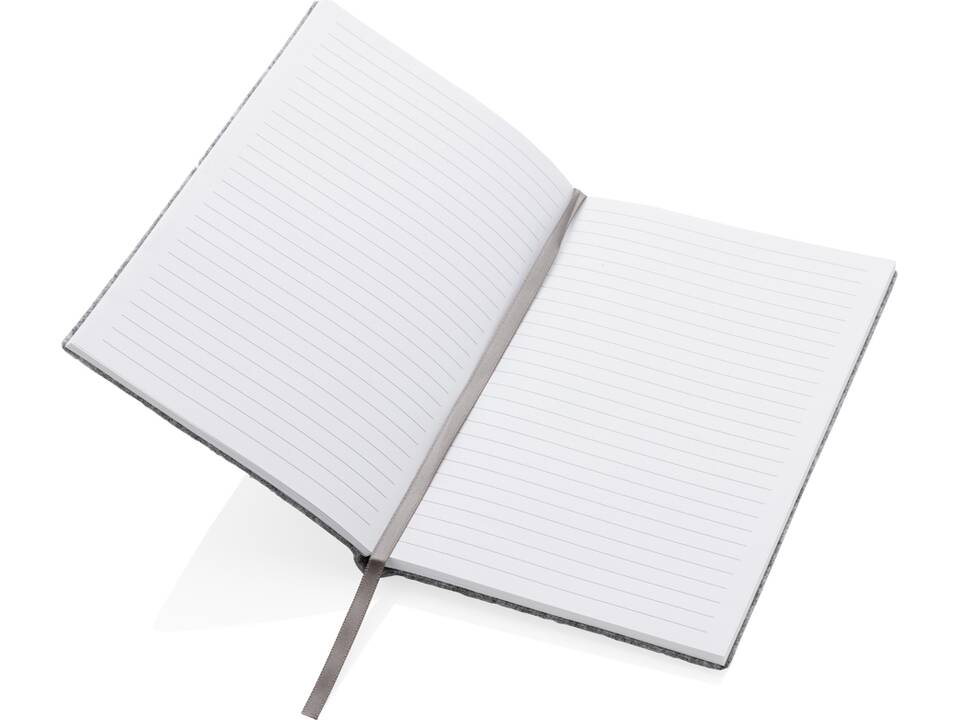 Cahier A5 à couverture souple en feutre recyclé certifié GRS 9