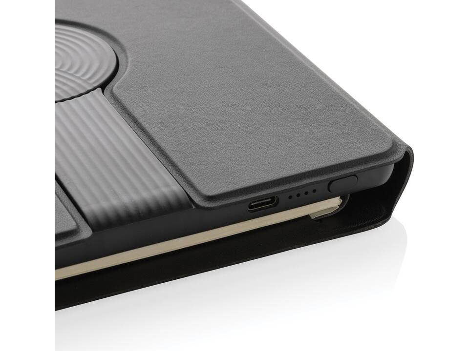 Carnet de notes avec chargeur en PU recyclé RCS Swiss Peak 12