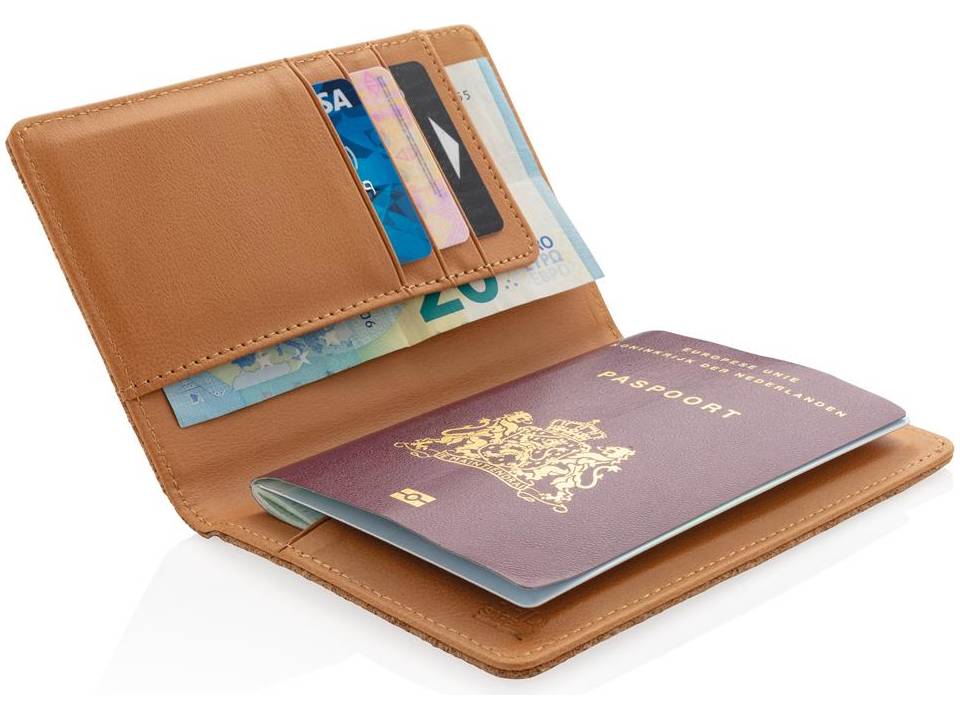 Etui passeport anti RFID en liège 2