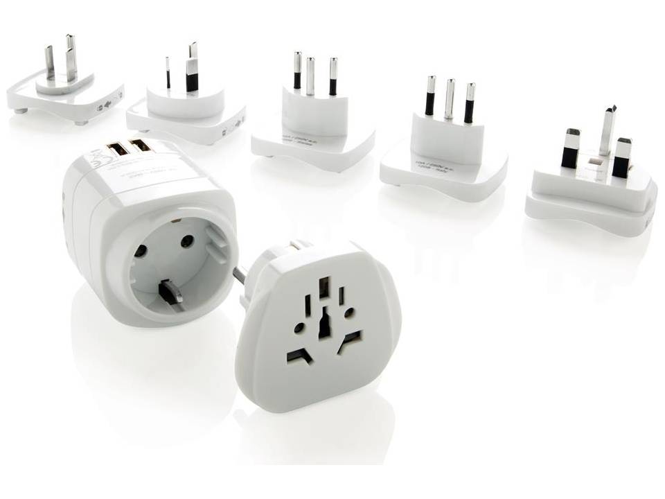 Set d’adaptateurs de voyage Terre avec ports USB 10