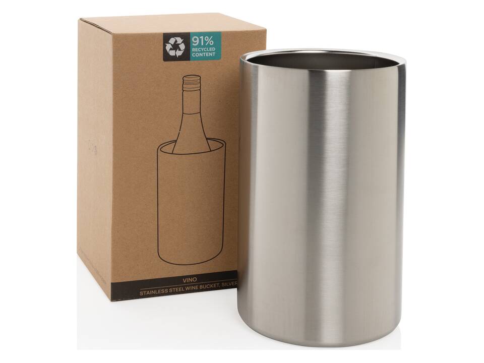 Seau à vin en acier inoxydable recyclé RCS Vino 16