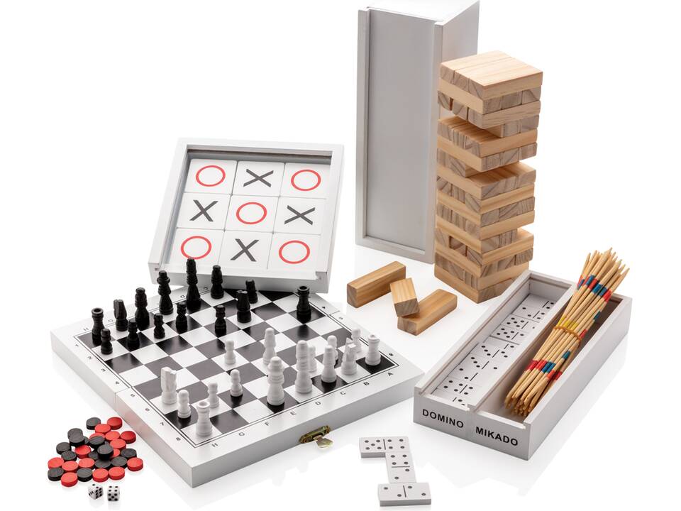 Jeu de mikado/domino en boîte en bois 6