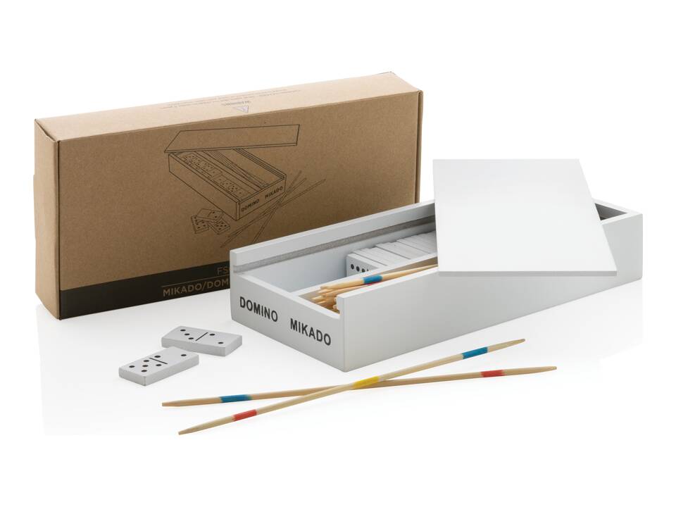 Jeu de mikado/domino en boîte en bois FSC® 6