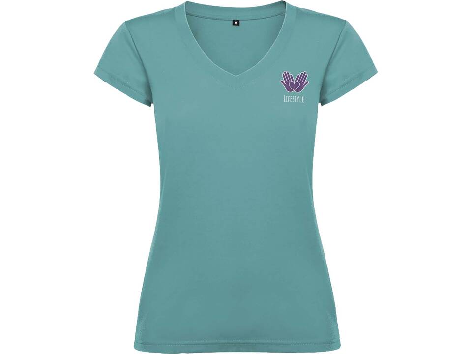 T-shirt Victoria à col en V et manches courtes pour femme 46