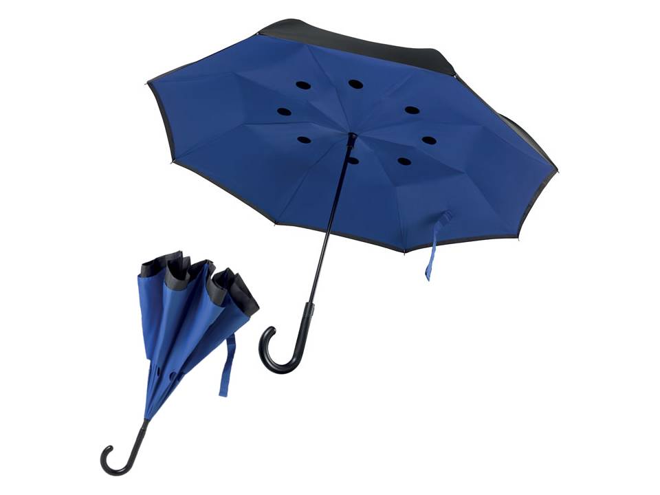 Parapluie fermeture réversible