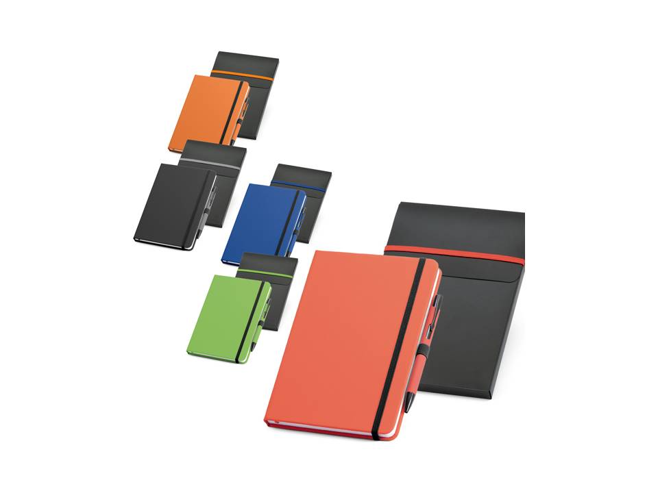 Coffret stylo à bille et bloc-notes