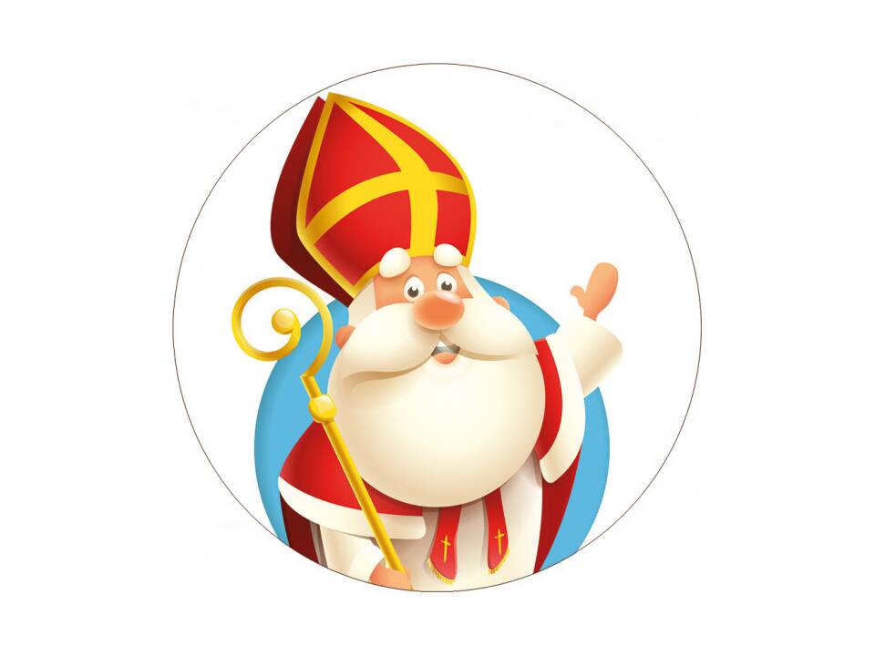 Saint Nicolas coupe avec des lettres en chocolat - 350 gr. 3