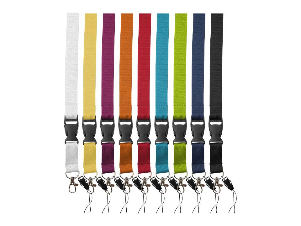 Sleutelkoord met afneembare gesp en telefoonhouder