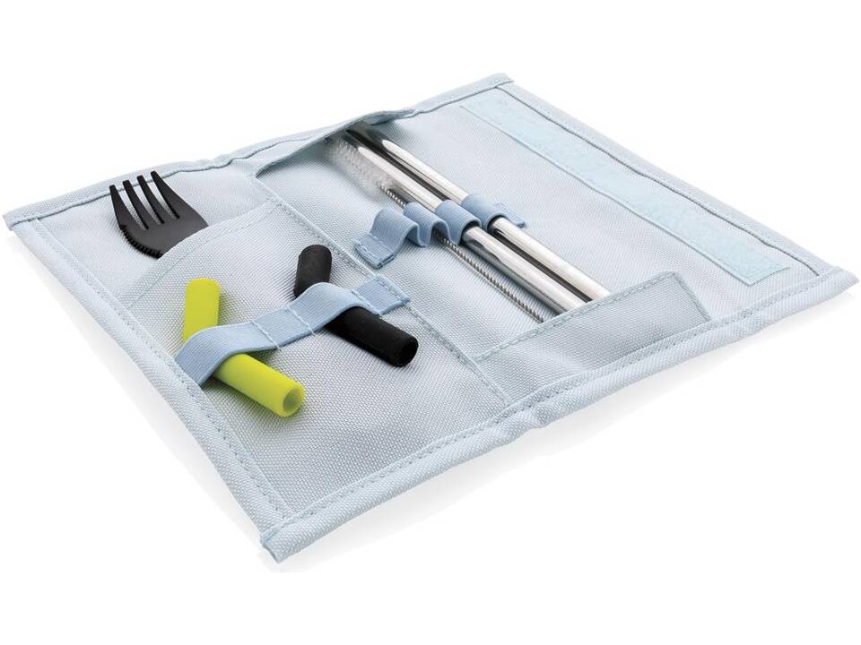 Set pailles 2 pcs et couverts Tierra 9