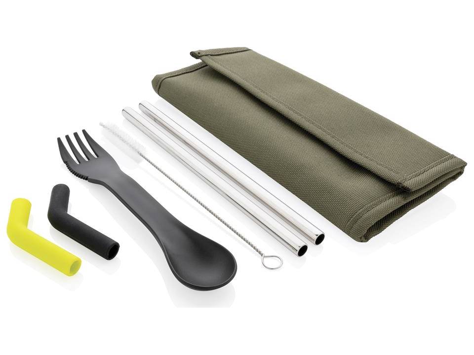 Set pailles 2 pcs et couverts Tierra 1