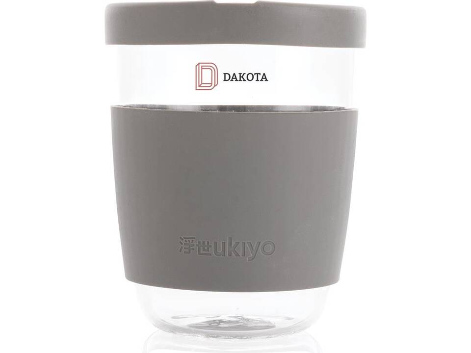 Verre 360ml avec couvercle et manchon en silicone Ukiyo 17