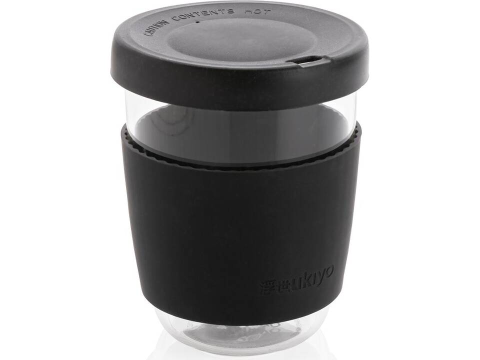 Verre 360ml avec couvercle et manchon en silicone Ukiyo 25