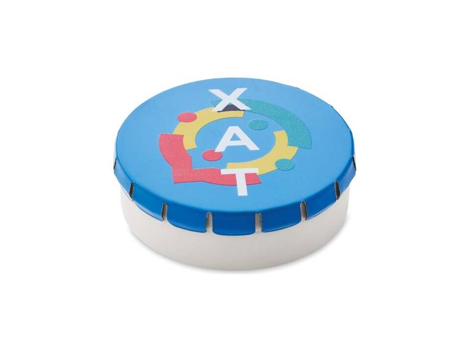 Boîte click en plastique et étain sur mesure avec menthes – design entièrement personnalisé 3