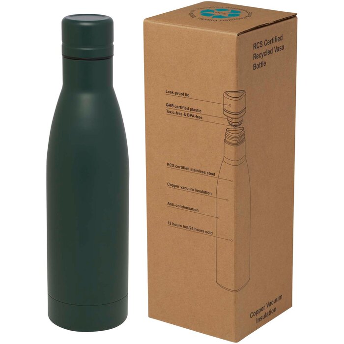Vasa 500 ml RCS-gecertificeerde gerecyclede roestvrijstalen koperen vacuümgeïsoleerde fles