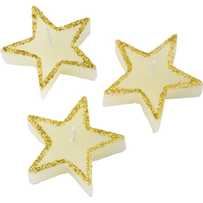 3 stervormige kaarsen