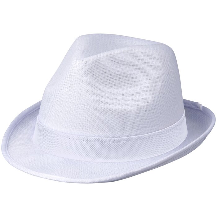 Witte Trilby hoed met gekleurd lint naar keuze