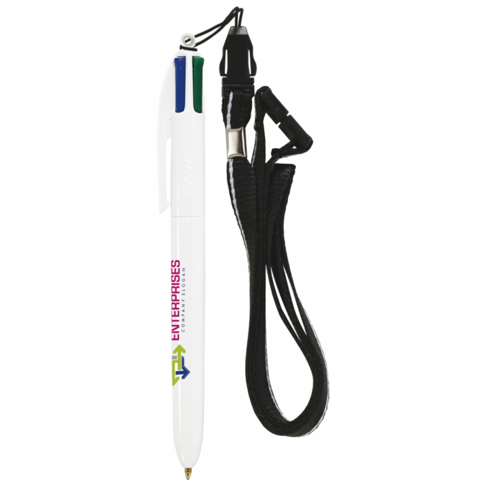 BIC 4 Colours balpen   lanyard