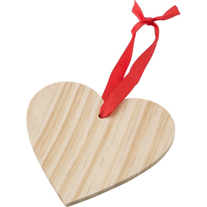 Houten kerstornament Hart