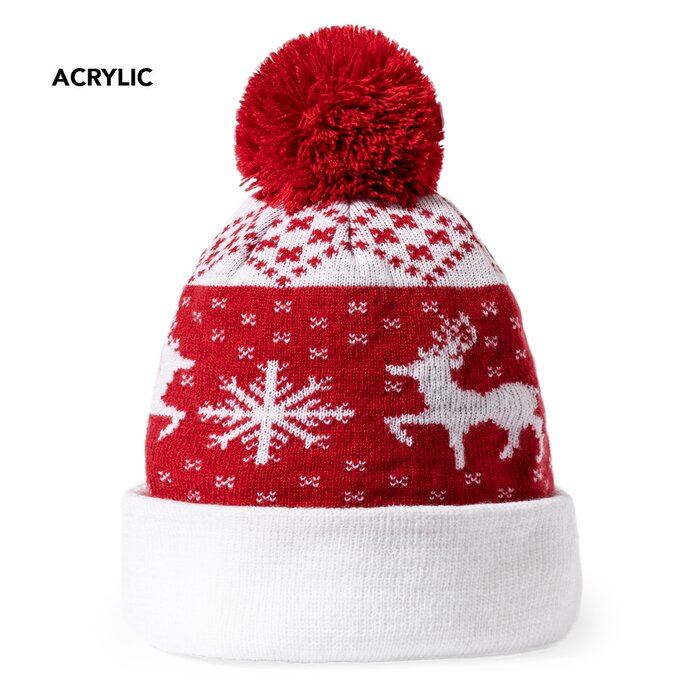 Kerstmuts beanie met pompon