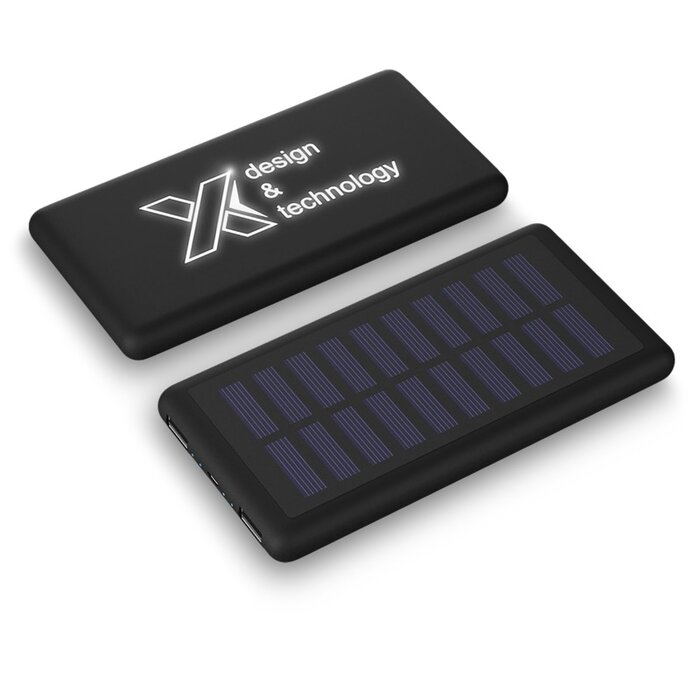 P30 8000 mAh powerbank solar met oplichtend logo