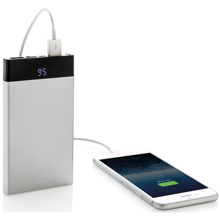 Platte powerbank met digitaal scherm - 6000 mAh