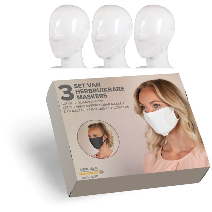 Set van 3 maskers in geschenkdoos