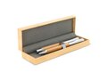 Ensemble stylo à bille et roller en métal bambou dans une boîte cadeau 3