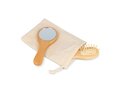 Ensemble brosse et miroir en bambou