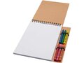 Carnet de notes à spirales Doodle A5 à couverture souple et set de crayons gras 4