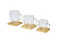 Tasse Manti 2 pièces en verre à double paroi de 250 ml avec sous-verre en bambou 6