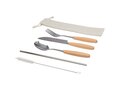 Ensemble de couverts Root 5 pièces en acier inoxydable et bois de hêtre