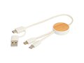 Câble 5 en 1 Chechia en plastique recyclé de 30 cm pour la synchronisation des données et la charge rapide de 27 W avec détails en bambou 6