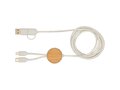 Câble 5 en 1 Chechia en plastique recyclé de 150 cm pour la synchronisation des données et la charge rapide de 27 W avec détails en bambou 2