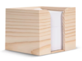Bloc de papier 10x10x8.5cm FSC dans une boîte cubique en bois 1