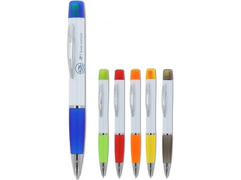 Stylo bille Hawaii avec surligneur tricolore