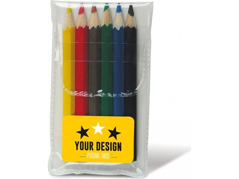 Crayons de couleur pour enfants de 3 à 7 ans – Crayons courts à poignée  triangulaire pour tout-petits, jardin d'enfants et débutants – Noyau épais  –