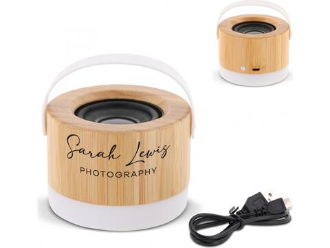 Enceinte sans fil en bambou