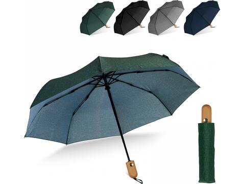 Parapluie pliable 21” en R-PET. Ouverture automatique